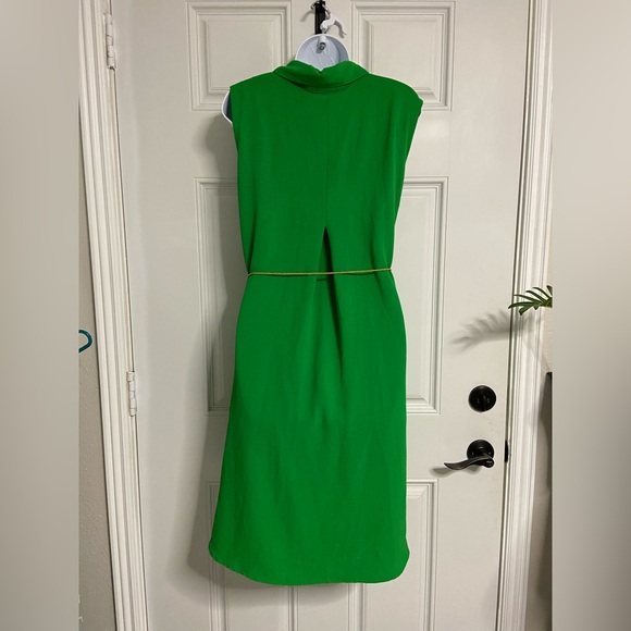 D4- FRED DAVID Kelly Green Shirt Dress - Picture 5 of 6